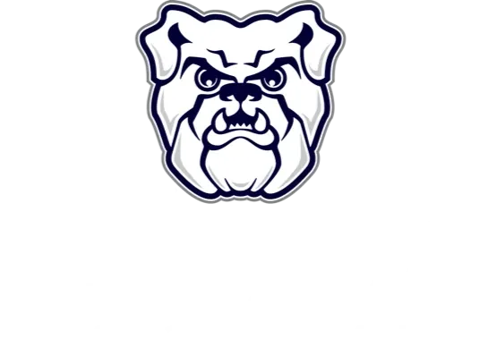 亚洲博彩平台排名 logo. Bulldog head above word mark